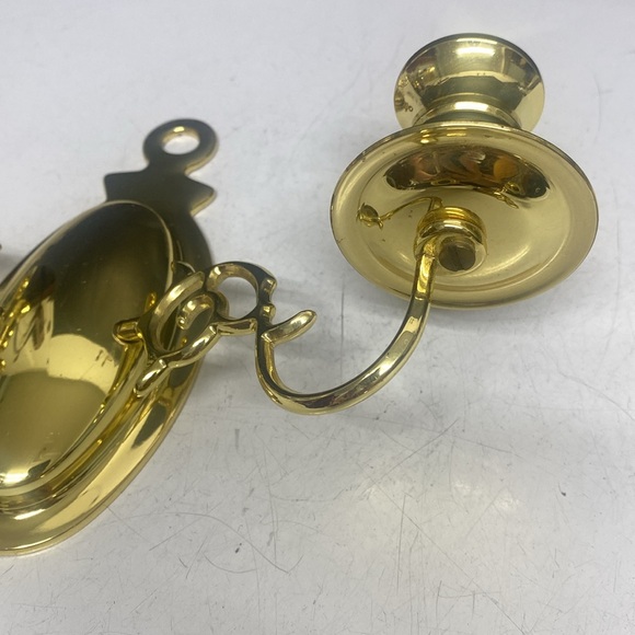 Brass Double Candle Wall Sconce Hanging Sconce Set of Two - Picture 5 of 17